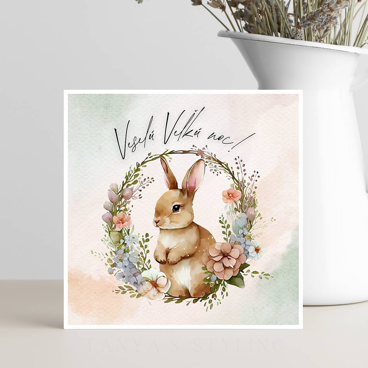 Veľkonočná pohľadnica – milé jarné prianie handmade