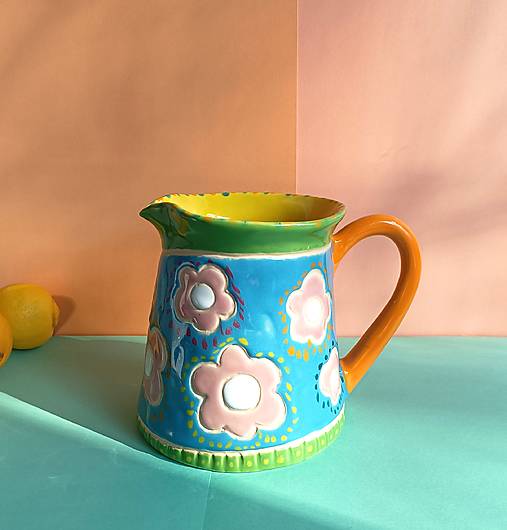 Nádoby - Farebný džbán (modrá) - 18226727_