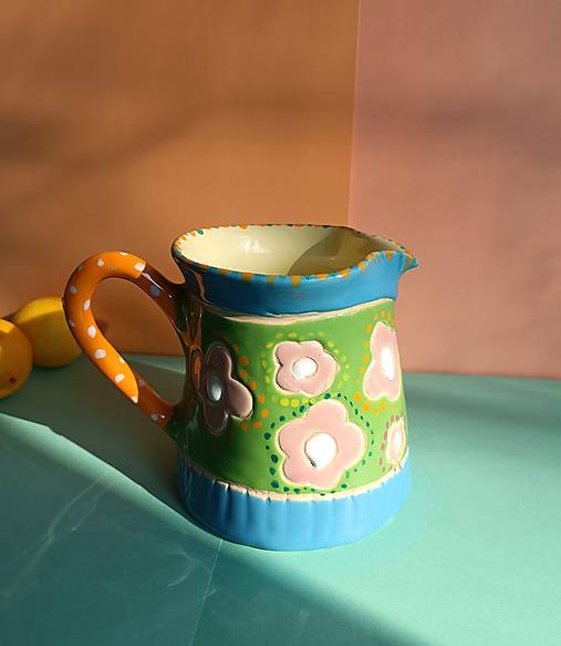 Nádoby - Farebný džbán (zelená) - 18226764_