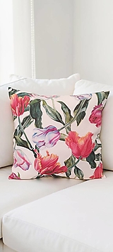 Úžitkový textil - Obliečka na vankúš Tulipány,40x40cm - 18227503_
