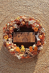 Dekorácie - Veľkonočný oranžový veniec - 18227703_