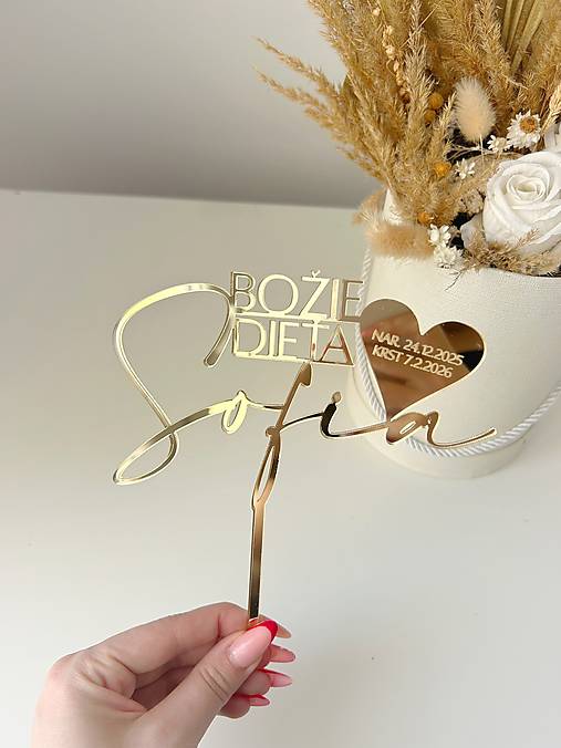 Dekorácie - Zápich na tortu - Krstiny 22 - 18226981_