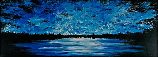 Obrazy - Nekonečný modrý západ slnka - 18226155_