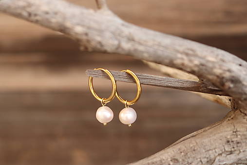 Perlové náušnice kruhy