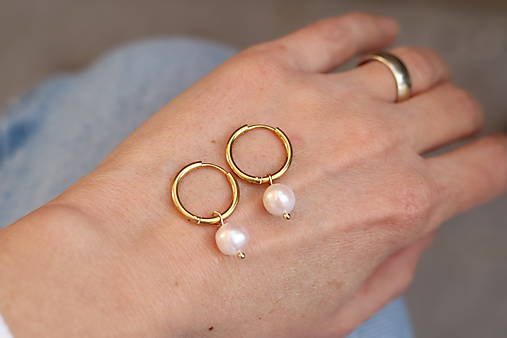 Perlové náušnice kruhy