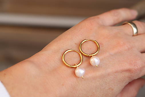 Perlové náušnice kruhy