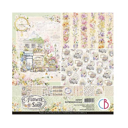 Papier - Ciao Bella Flower Shop scrapbook papier 12x12 - 18229310_