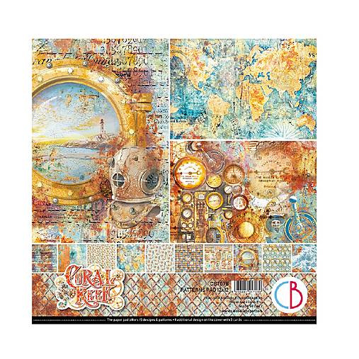 Papier - Ciao Bella Coral Reef scrapbook papier 12x12 - 18229519_