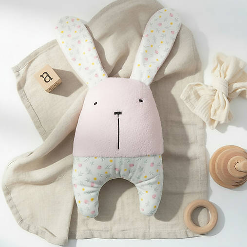 Zajačik Topi - mäkučký handmade kamarát (Ružový)