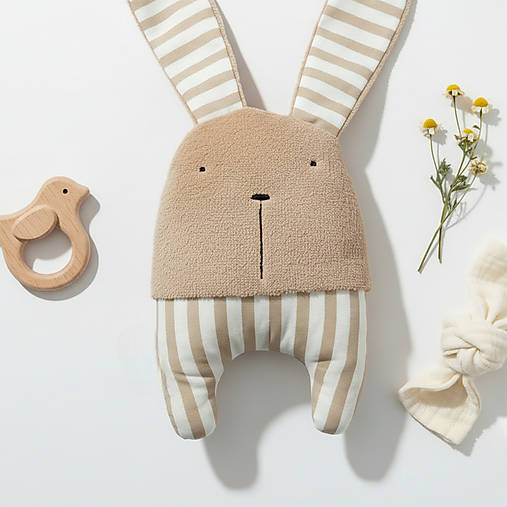 Zajačik Topi - mäkučký handmade kamarát (Hnedý)