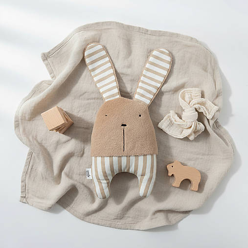 Zajačik Topi - mäkučký handmade kamarát (Hnedý)