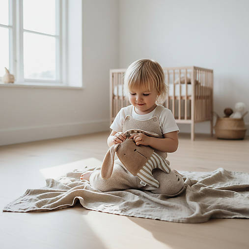Zajačik Topi - mäkučký handmade kamarát (Hnedý)