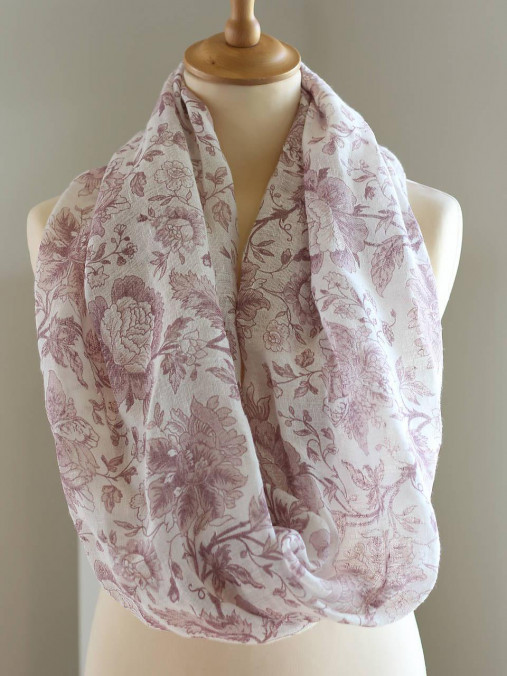 Dámsky dvojitý ľanový nákrčník s kvetmi – 100 % predpraný ľan