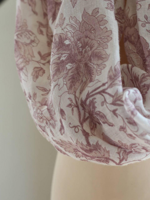 Dámsky dvojitý ľanový nákrčník s kvetmi – 100 % predpraný ľan