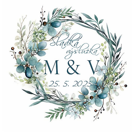 Etikety na flaše eukalyptus/oliva