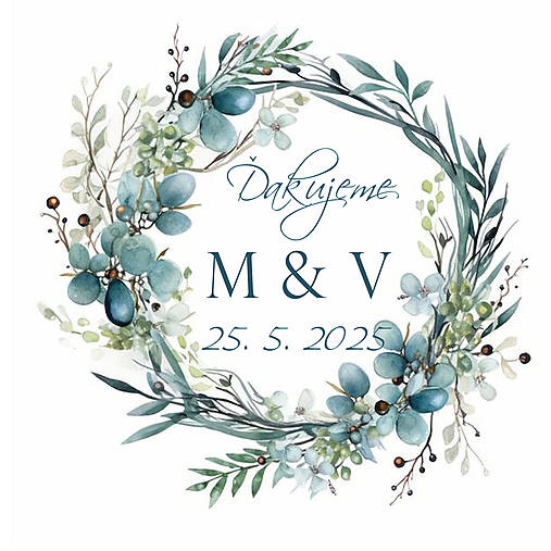 Etikety na flaše eukalyptus/oliva