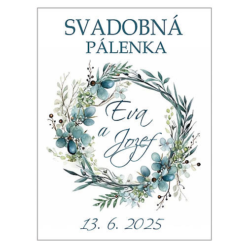 Etikety na flaše eukalyptus/oliva