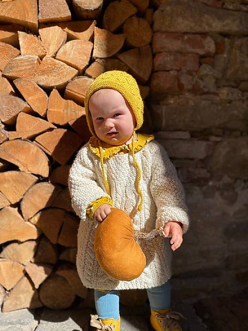 Detské čiapky - Čepček Púpavienka 100% merino - 18229002_