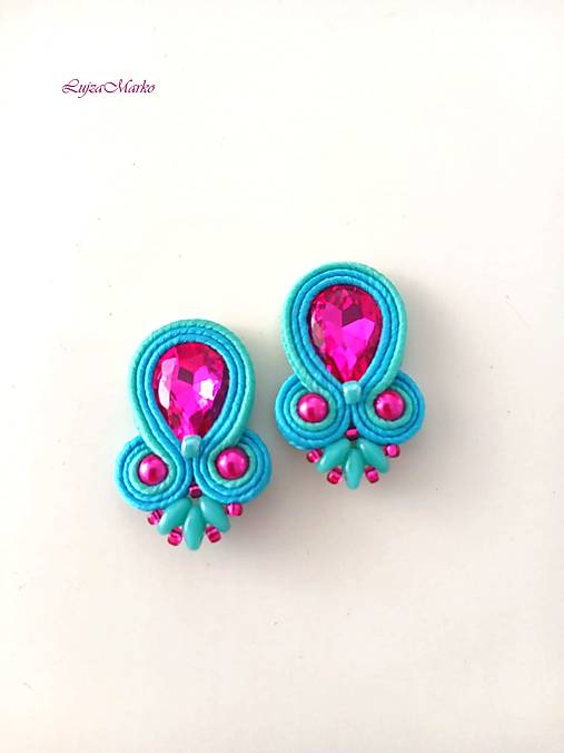 Náušnice - Katalina soutache náušnice - 18229637_