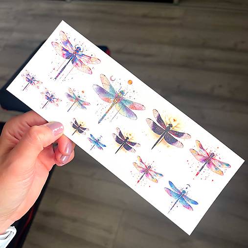 Tetovačky - Dočasné tetovačky Vážky farebné celestial T0158 - 18229132_