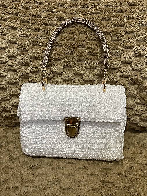 Kabelky - Elegantná biela háčkovaná kabelka HandMadeZSuzsu - 18230044_
