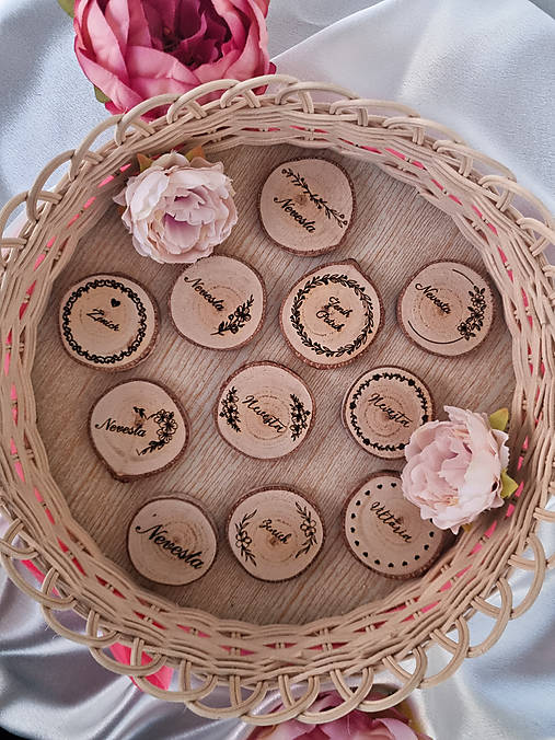 Úložné priestory & Organizácia - Drevené menovky - 18230072_