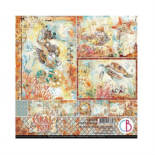 Papier - Ciao Bella Coral Reef scrapbook papier 8x8 - 18231390_