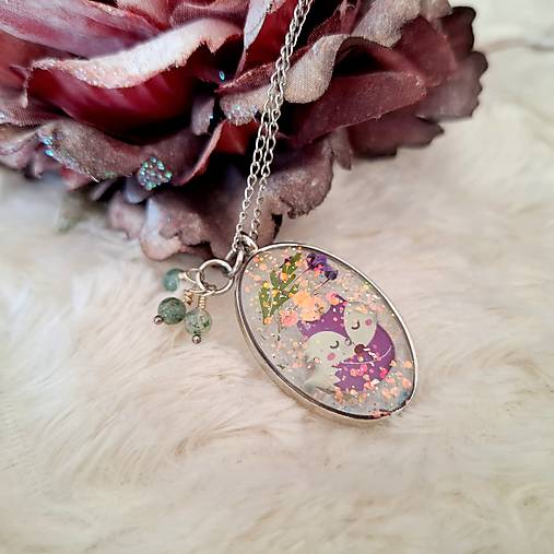 Líštička / nežný šperk s machovým achátom