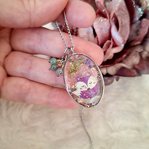 Líštička / nežný šperk s machovým achátom