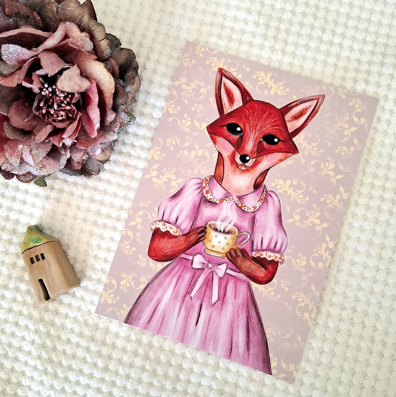 Bodkovaná šálka / artprint