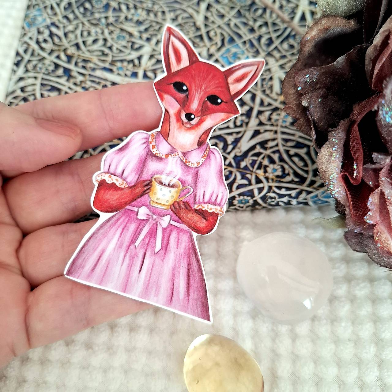 Bodkovaná šálka / väčšia nálepka