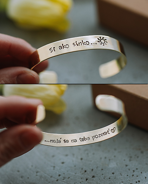 Náramky - Mosadzný náramok- Si ako slnko ... - 18232242_