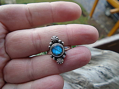 Strieborny prsteň Ag925 Stardust - Labradorit