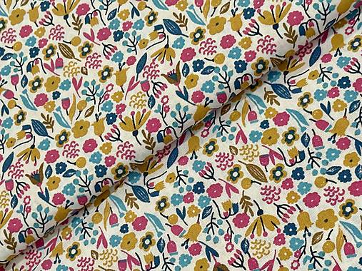 100% BAVLNA / FAREBNE KVETINKY