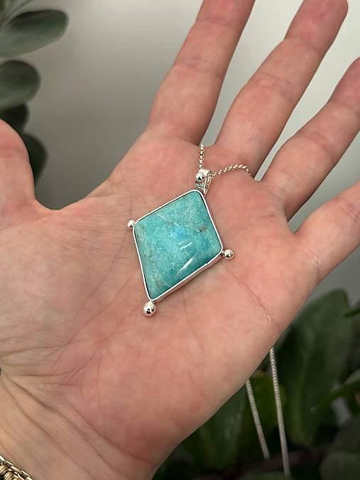 Strieborný 925/1000 prívesok s amazonitom