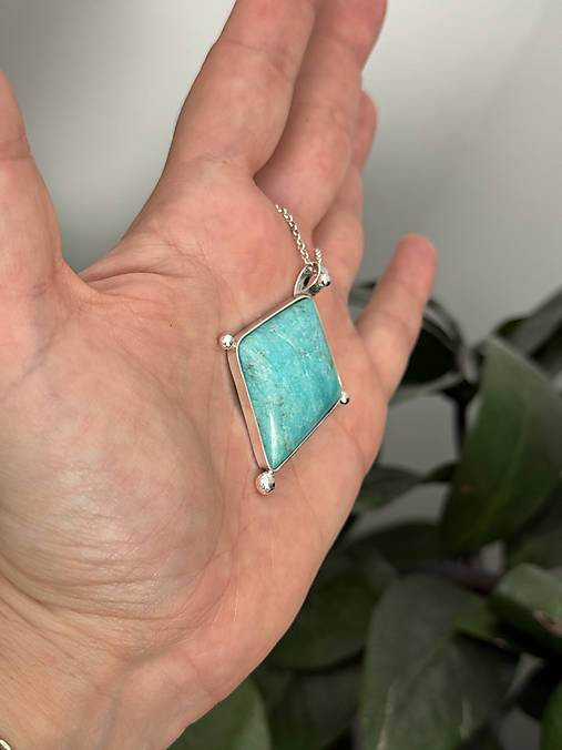 Strieborný 925/1000 prívesok s amazonitom