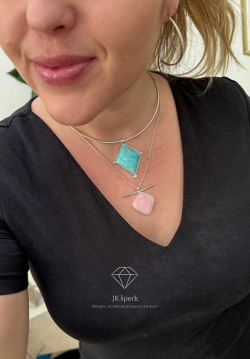 Strieborný 925/1000 prívesok s amazonitom