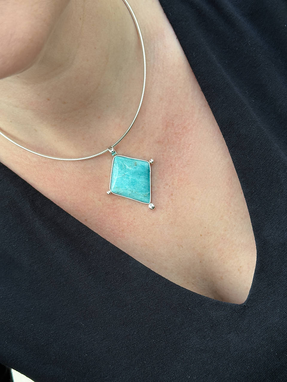 Strieborný 925/1000 prívesok s amazonitom