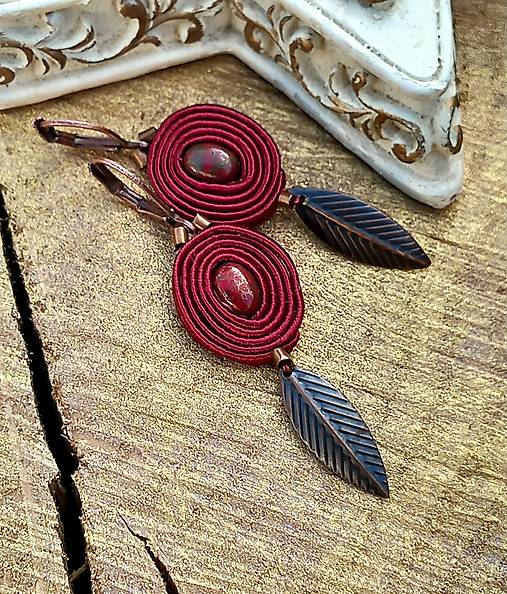 Náušnice - Bordo - 18230724_