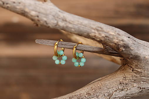 Náušnice kruhy amazonit