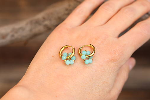 Náušnice kruhy amazonit