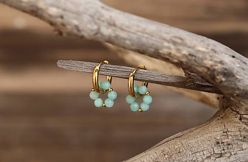 Náušnice kruhy amazonit