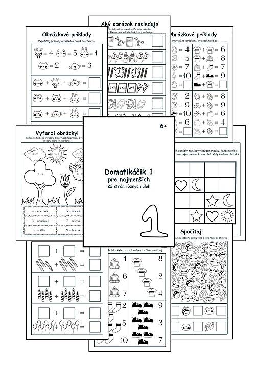 Hračky - Domatikáčik 1 - 22 strán matematických a logických úloh - 18232271_
