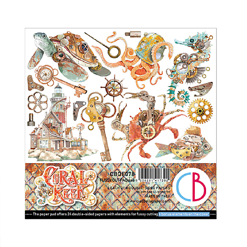 Papier - Ciao Bella Coral Reef scrapbook papier 6x6 - 18232582_