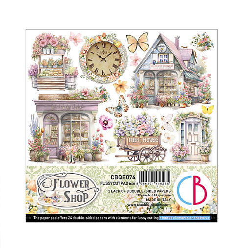 Papier - Ciao Bella Flower Shop scrapbook papier 6x6 - 18232614_