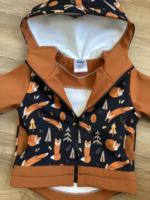 Detské oblečenie - softshellová bunda líška 86-92 - 18233226_