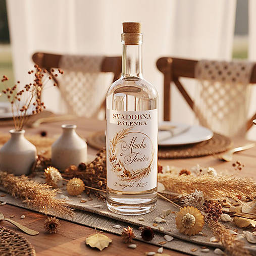 Etikety na flaše boho