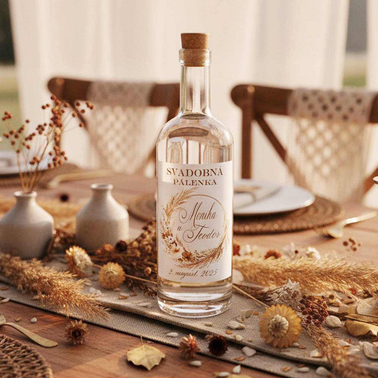 Etikety na flaše boho