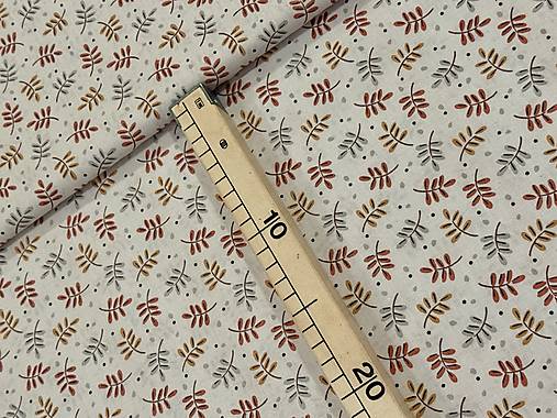 100% BAVLNA / VETVIČKY NA BÉŽOVEJ