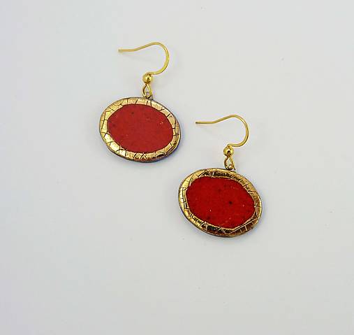 Náušnice - TANA hand made jewellery - keramika/zlato - 18234920_